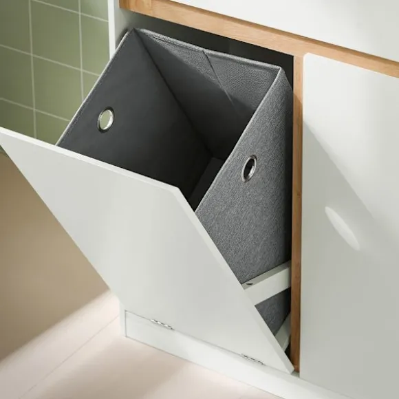 SoBuy Linnedskab med 1 skuffe i hvid 70.5x33x85cm, klassisk BZR79-W