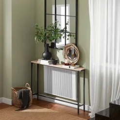 SoBuy lys eg entrékonsol med udtrækkelig og pladsbesparende og nem at samle 120x20x80cm, moderne