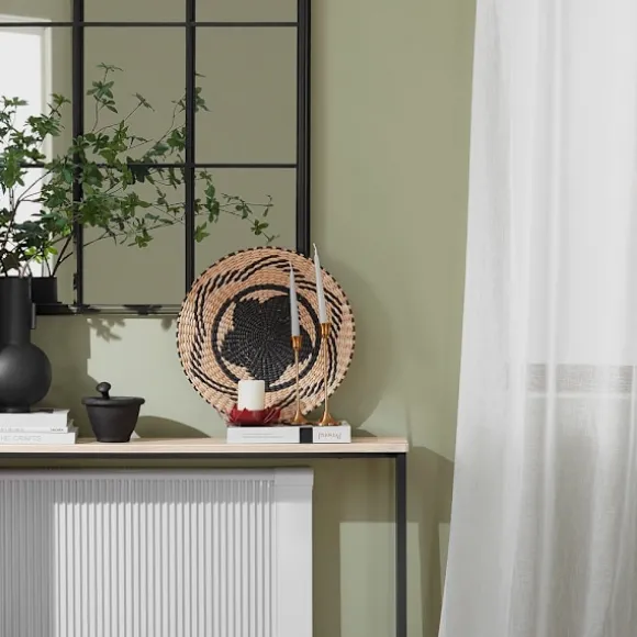 SoBuy lys eg entrékonsol med udtrækkelig og pladsbesparende og nem at samle 120x20x80cm, moderne
