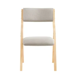 SoBuy lysegrå klapstol med sammenklappeligt og polstret sæde og polstret ryglæn 60x48x78cm FST40-HG