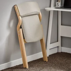 SoBuy lysegrå klapstol med sammenklappeligt og polstret sæde og polstret ryglæn 60x48x78cm FST40-HG
