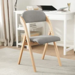 SoBuy lysegrå klapstol med sammenklappelig og pladsbesparende 54x47x81cm, funktionel FST92-N