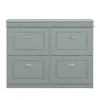 SoBuy lysegrå skoskab med 4 døre 105x24x83.01cm, moderne FSR79-HG