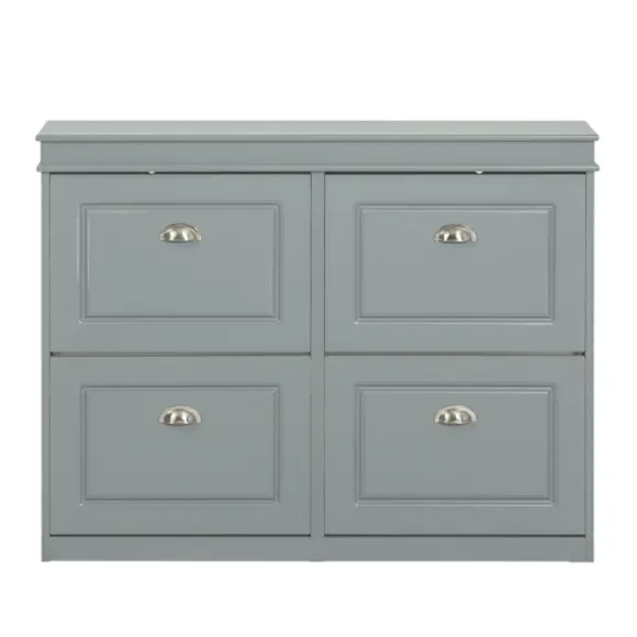 SoBuy lysegrå skoskab med 4 døre 105x24x83.01cm, moderne FSR79-HG