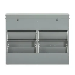 SoBuy lysegrå skoskab med 4 døre 105x24x83.01cm, moderne FSR79-HG