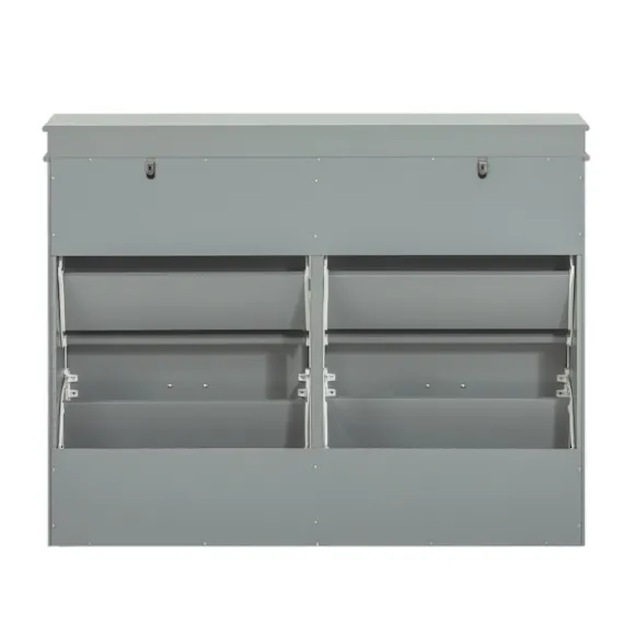 SoBuy lysegrå skoskab med 4 døre 105x24x83.01cm, moderne FSR79-HG