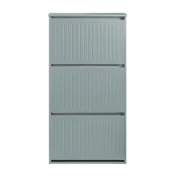 SoBuy lysegrå skoskab med 3 døre 26.01x61.01x119.99cm, funktionel FSR165-H-HG