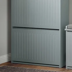 SoBuy lysegrå skoskab med 3 døre 26.01x61.01x119.99cm, funktionel FSR165-H-HG