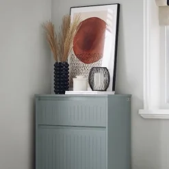 SoBuy lysegrå skoskab med 1 skuffe 26.01x61.01x100cm, funktionel FSR165-HG