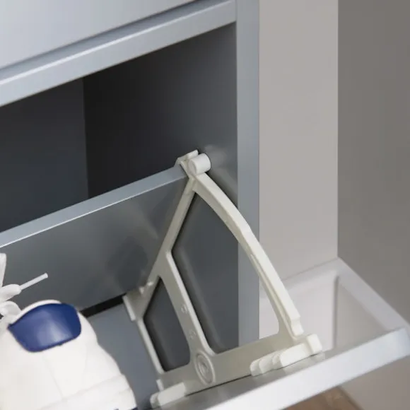 SoBuy lysegrå skoskab med 4 døre 19x50.01x89.99cm, moderne FSR151-HG