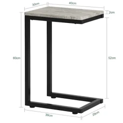 SoBuy lysegrå sofabord 30x40x60cm, moderne FBT44-HG