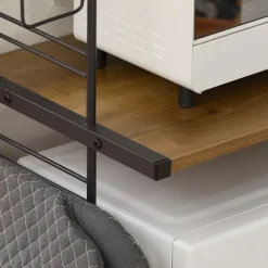 SoBuy Mikrobølgeovnshylde med 3 hylder i mørkebrun 52x35x71.5cm, industriel KCR08-PF