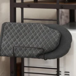 SoBuy Mikrobølgeovnshylde med 3 hylder i mørkebrun 52x35x71.5cm, industriel KCR08-PF