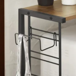 SoBuy Mikrobølgeovnshylde med 3 hylder i mørkebrun 52x35x71.5cm, industriel KCR08-PF