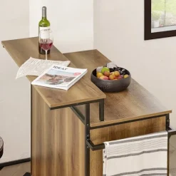 SoBuy mørkebrun køkkenø med hjul 106x49x105cm, industriel KNL02-PF