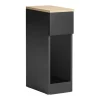 SoBuy Nattbord med 1 skuffe i sort 20x35x60cm, moderne FBT111-SCH