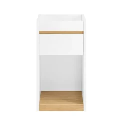 SoBuy Nattbord med 1 skuffe i hvid 30x35x55cm, moderne FBT137-W