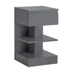 SoBuy Nattbord med 1 skuffe i lysegrå 39x39x65cm, moderne FBT49-HG