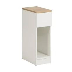 SoBuy Nattbord med 1 skuffe i hvid 20x35x60cm, moderne FBT111-WN