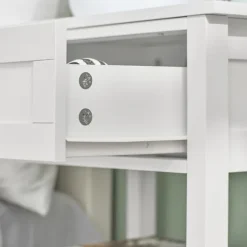SoBuy Nattbord med 1 skuffe i hvid 45x30x68cm, moderne FBT46-W