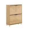 SoBuy naturlig skoskab med 2 døre 60x24x83cm, vintage FSR200-II-N