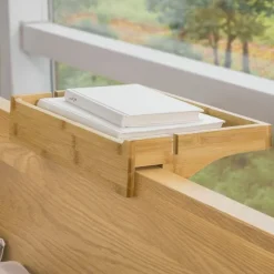 SoBuy Sengehylde med klemme med 1 hylde i træ 36x25x8.5cm, funktionel NKD01-N