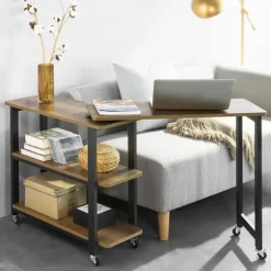 SoBuy Sidebord Sofabord Laptop-bord Naturlig sort FWT83-PF Brown