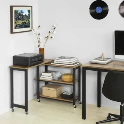 SoBuy Sidebord Sofabord Laptop-bord Naturlig sort FWT83-PF Brown