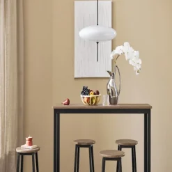 SoBuy sort bord med 4 skamler med pladsbesparende 120x40x100cm, industriel OGT22-SCH