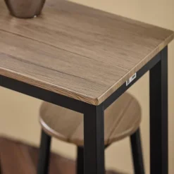 SoBuy sort bord med 4 skamler med pladsbesparende 120x40x100cm, industriel OGT22-SCH