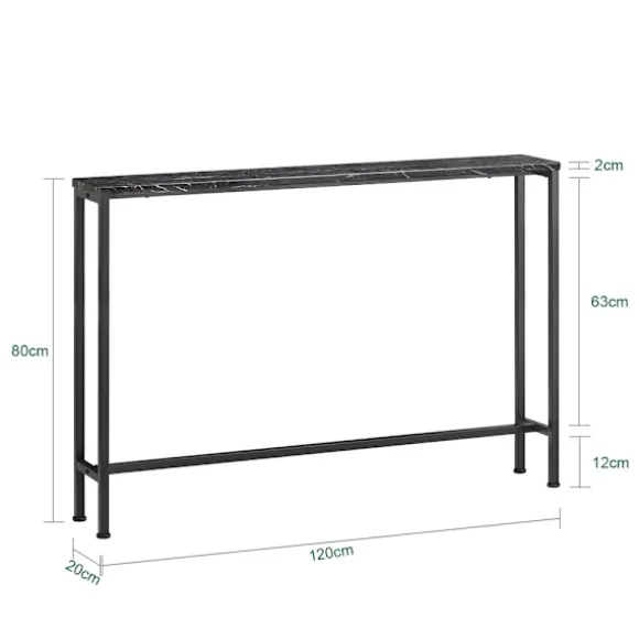 SoBuy sort entrékonsol med udtrækkelig og pladsbesparende og nem at samle 120x20x80cm, moderne