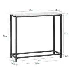 SoBuy sort entrékonsol 80x29.5x74.5cm, vintage FSB29-SCH