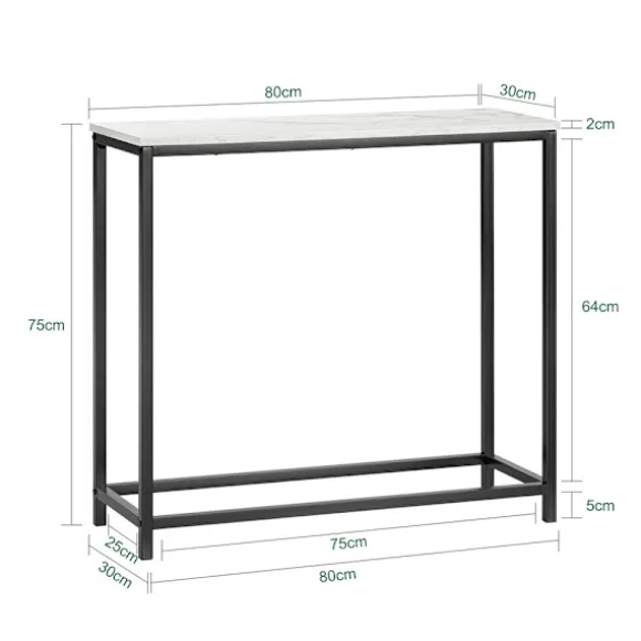 SoBuy sort entrékonsol 80x29.5x74.5cm, vintage FSB29-SCH