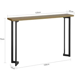 SoBuy sort entrékonsol 119.5x19.5x75cm, industriel FSB50-PF
