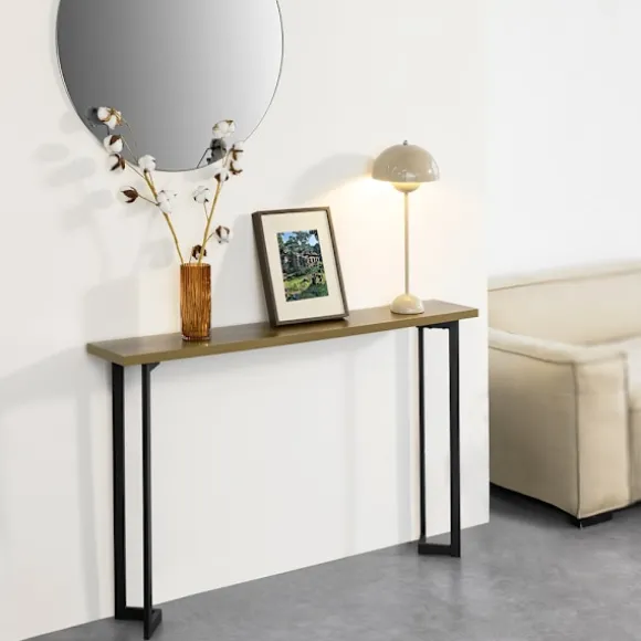 SoBuy sort entrékonsol 119.5x19.5x75cm, industriel FSB50-PF