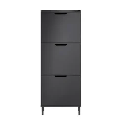 SoBuy sort skoskab med 4 døre 19x50.01x129.01cm, moderne FSR151-H-SCH