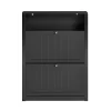SoBuy sort skoskab med 2 døre 24x80.01x110.01cm, moderne FSR87-SCH