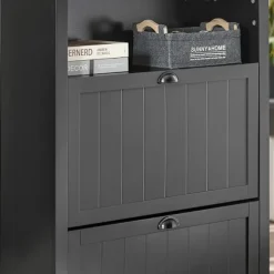 SoBuy sort skoskab med 2 døre 24x80.01x110.01cm, moderne FSR87-SCH