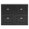 SoBuy sort skoskab med 4 døre 105x24x81.99cm, moderne FSR79-SCH