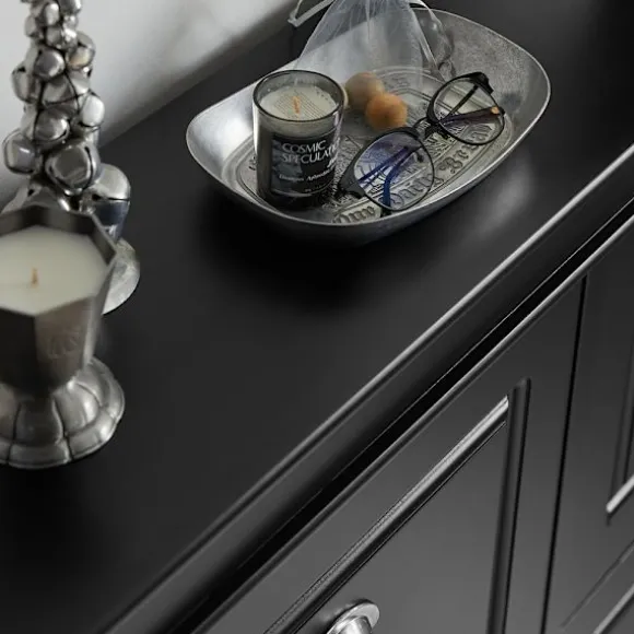 SoBuy sort skoskab med 4 døre 105x24x81.99cm, moderne FSR79-SCH
