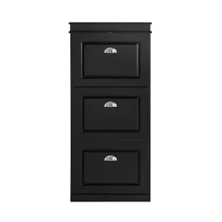 SoBuy sort skoskab med 3 døre 24x53.01x116.99cm, moderne FSR94-SCH