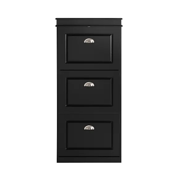 SoBuy sort skoskab med 3 døre 24x53.01x116.99cm, moderne FSR94-SCH