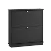 SoBuy sort skoskab med 2 døre 18.01x76x78.99cm, moderne FSR99-SCH