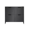 SoBuy sort skoskab med 4 døre 19x100x89.99cm, minimalistisk FSR100-SCH