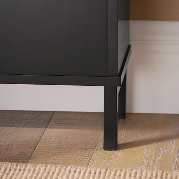 SoBuy sort skoskab med 4 døre 19x100x89.99cm, minimalistisk FSR100-SCH