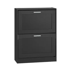 SoBuy sort skoskab med 2 døre 59.5x23x79.5cm, vintage FSR137-SCH
