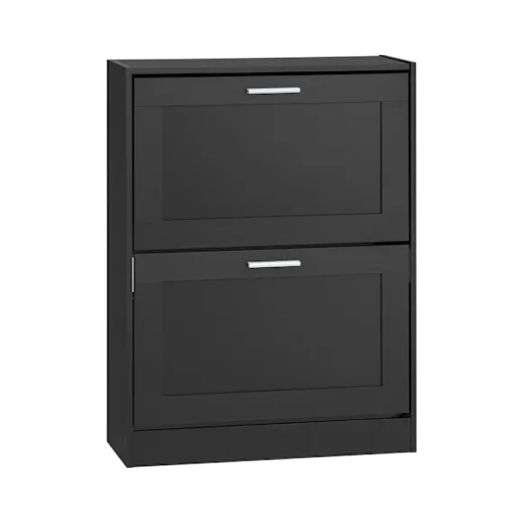 SoBuy sort skoskab med 2 døre 59.5x23x79.5cm, vintage FSR137-SCH