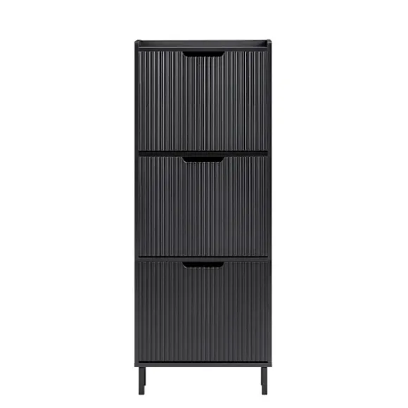 SoBuy sort skoskab med 3 døre 19x50.01x130cm, moderne FSR177-H-SCH