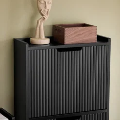 SoBuy sort skoskab med 3 døre 19x50.01x130cm, moderne FSR177-H-SCH
