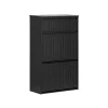 SoBuy sort skoskab med 1 skuffe 26.01x61.01x100.99cm, funktionel FSR165-SCH